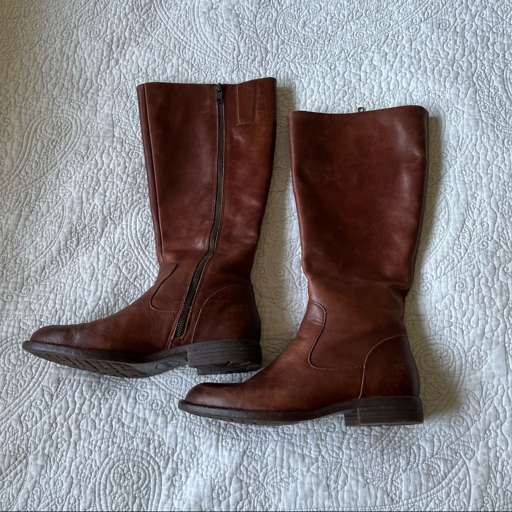 Born North leather riding boot (Size 7, brown leather)
